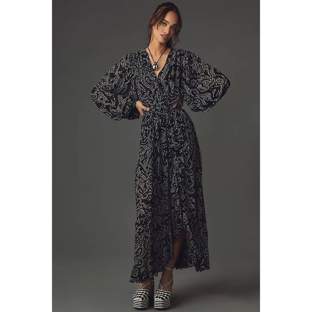 Anthropologie Payal Jain Sheer Maxi Wrap Dress Size Large NWT - Picture 5 of 6